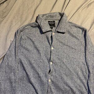 Todd Snyder Italian Fabric Shirt Mens XL Gray Button Down Linen Blend Cotton